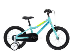 rower dziecięcy kross mini 4.0 V2 seledynowo-niebiesko-limonkowy 2022
