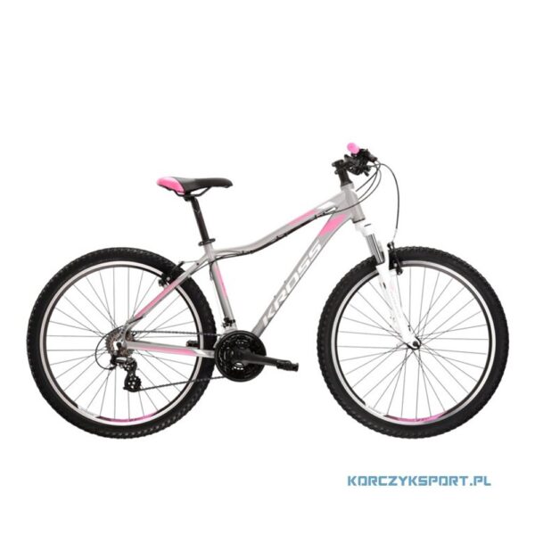 rower górski mtb kross lea 2.0 srebrno-biało-różowy 27,5" s 2022